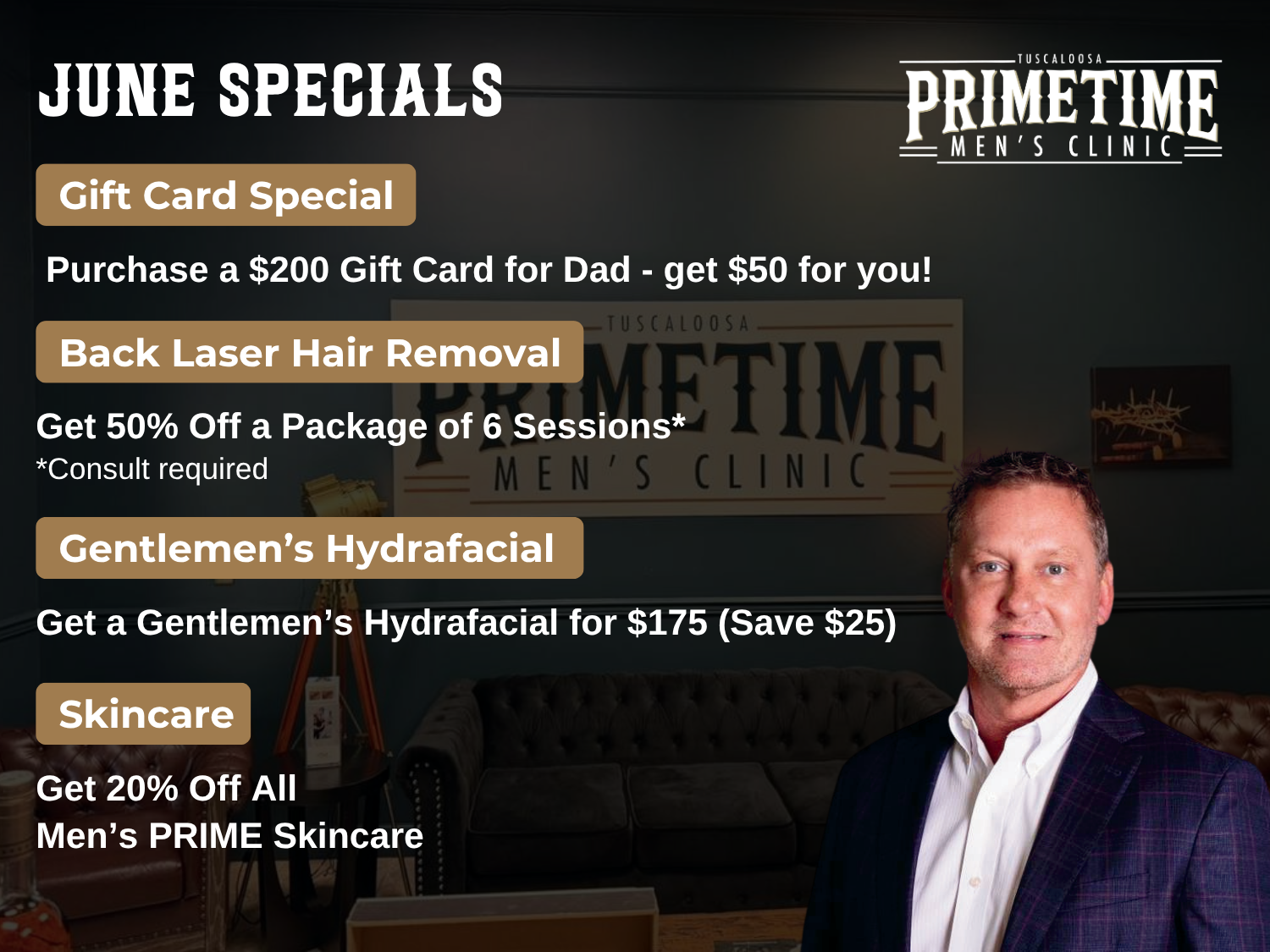 June Specials at PRIMETIME Men's Clinic