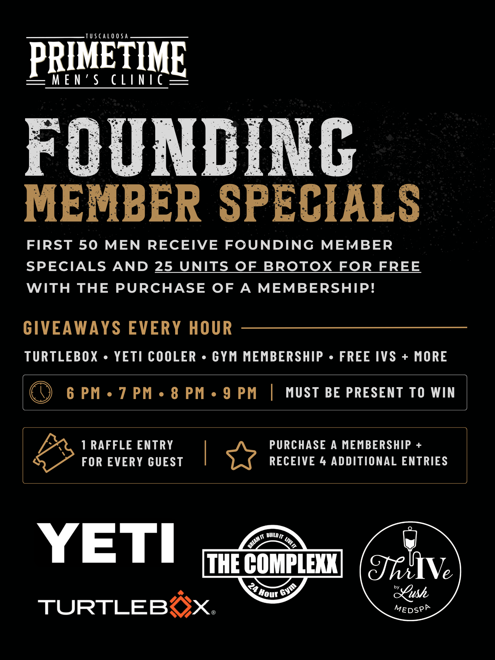 Founding Members Specials at PRIMETIME Men's Clinic